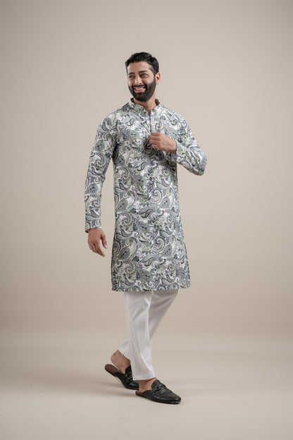 PRINTED DIGITAL WAFFEL KURTA