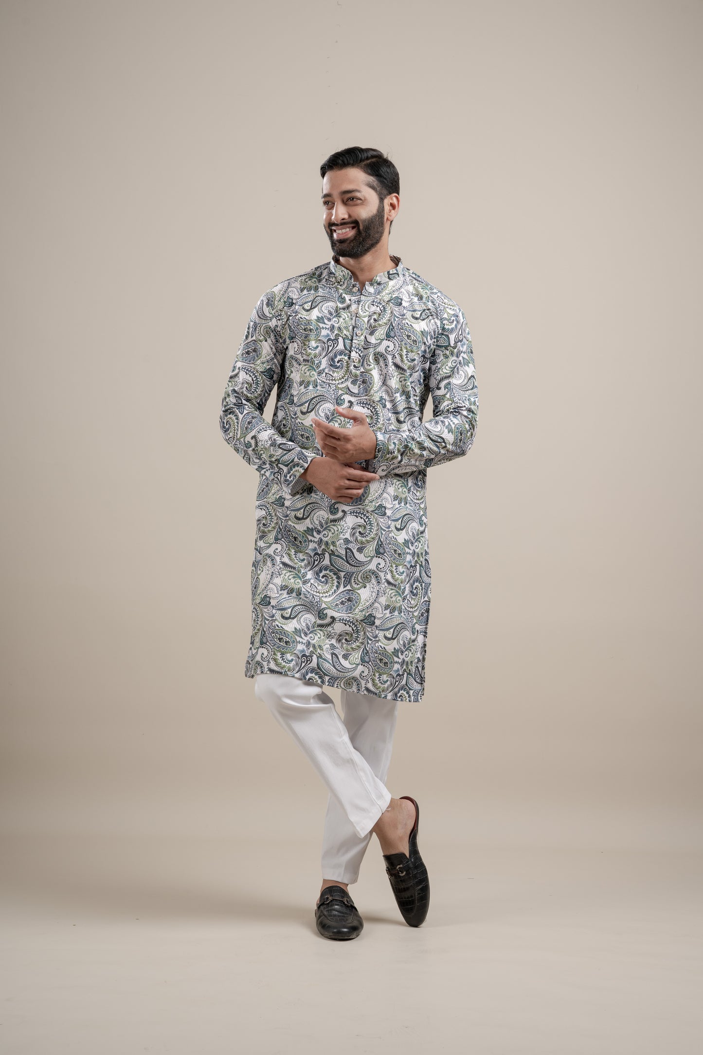 PRINTED DIGITAL WAFFEL KURTA