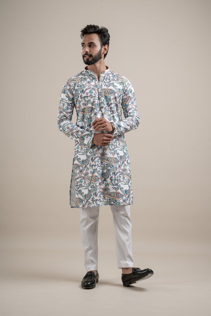 PRINTED DIGITAL WAFFEL KURTA