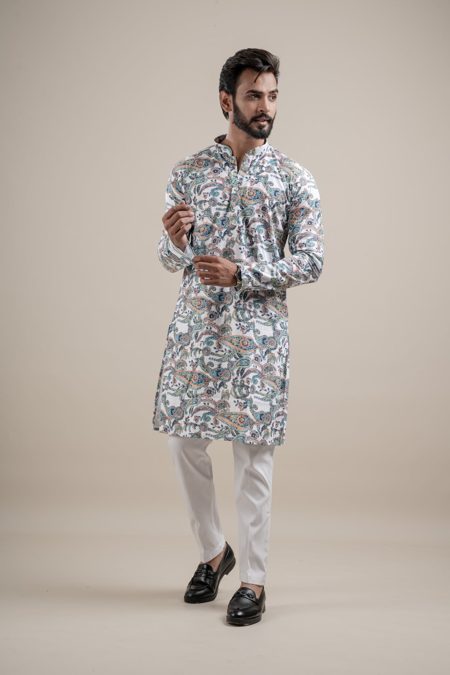 PRINTED DIGITAL WAFFEL KURTA