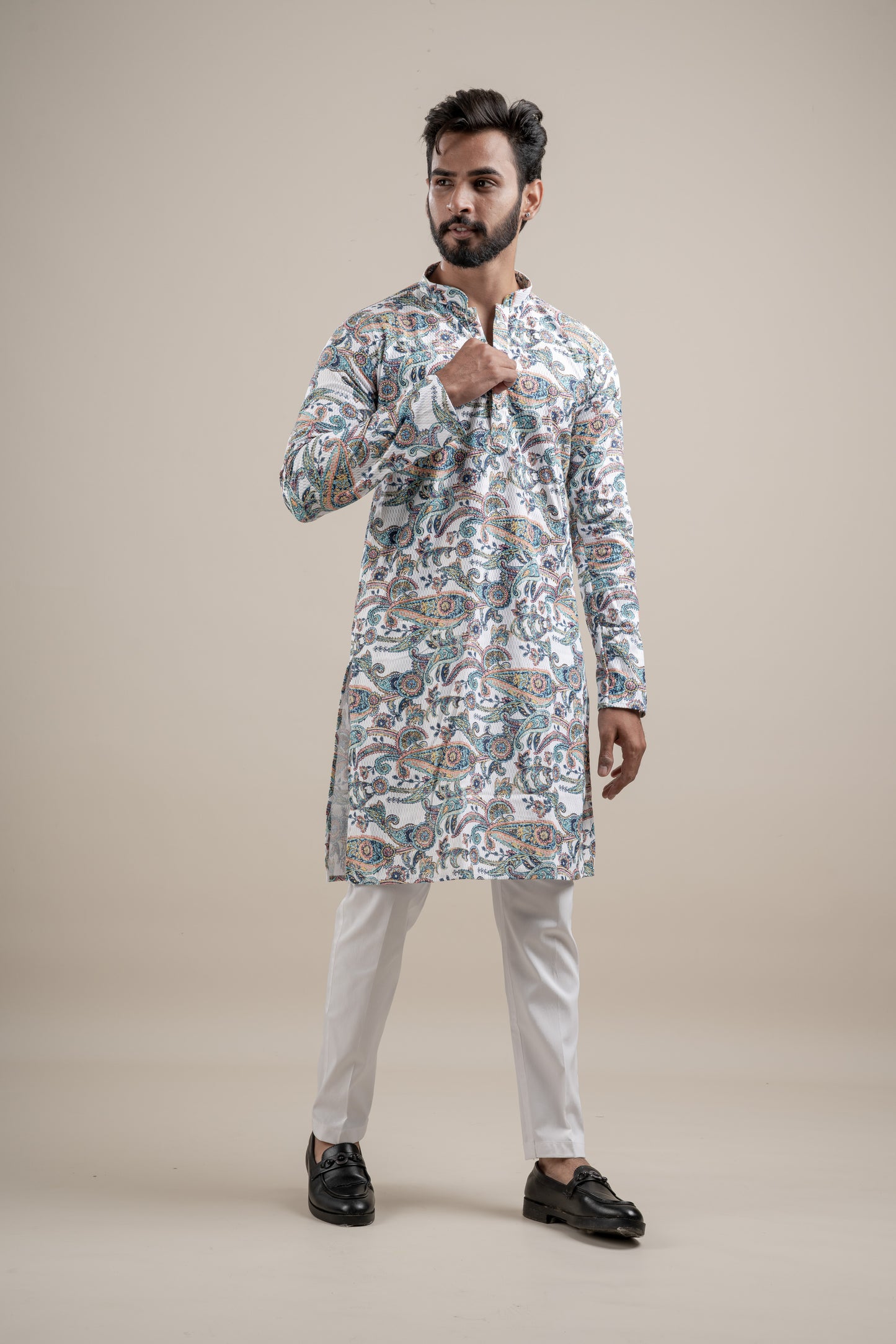 PRINTED DIGITAL WAFFEL KURTA