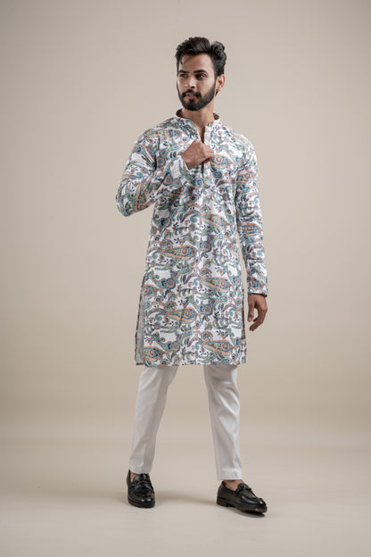 PRINTED DIGITAL WAFFEL KURTA