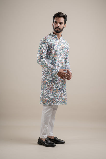 PRINTED DIGITAL WAFFEL KURTA