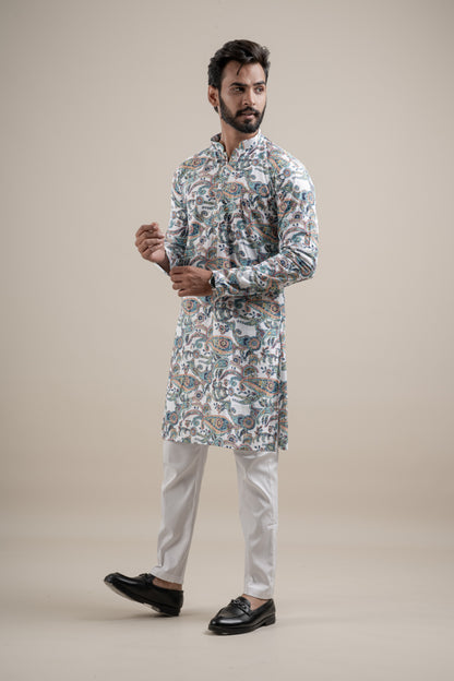 PRINTED DIGITAL WAFFEL KURTA