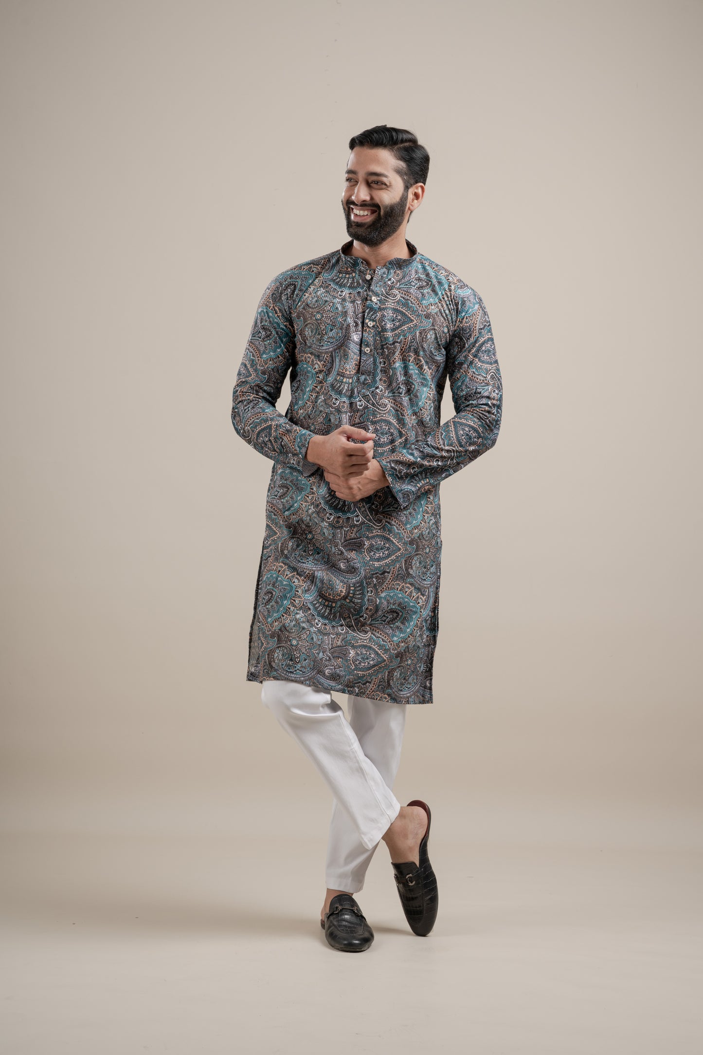 PRINTED DIGITAL WAFFEL KURTA