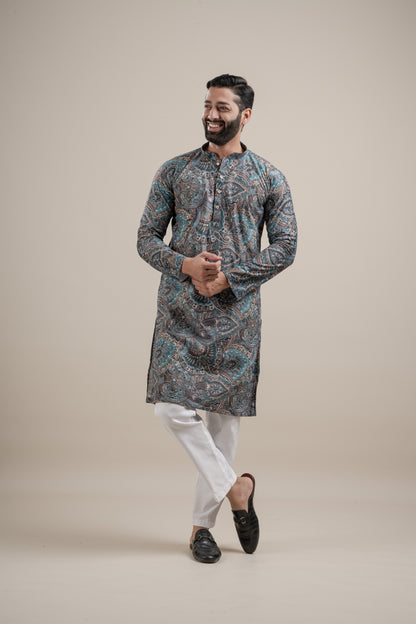 PRINTED DIGITAL WAFFEL KURTA