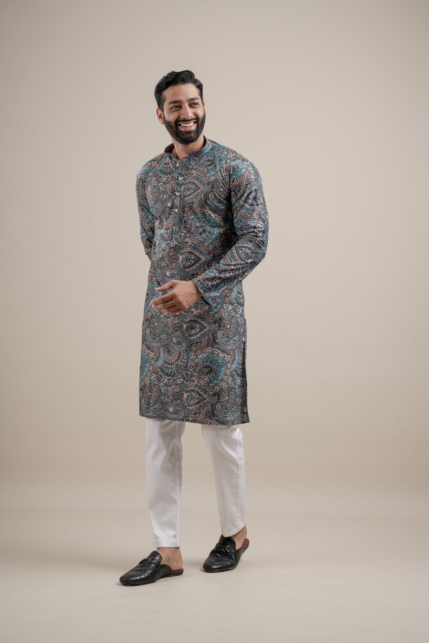 PRINTED DIGITAL WAFFEL KURTA