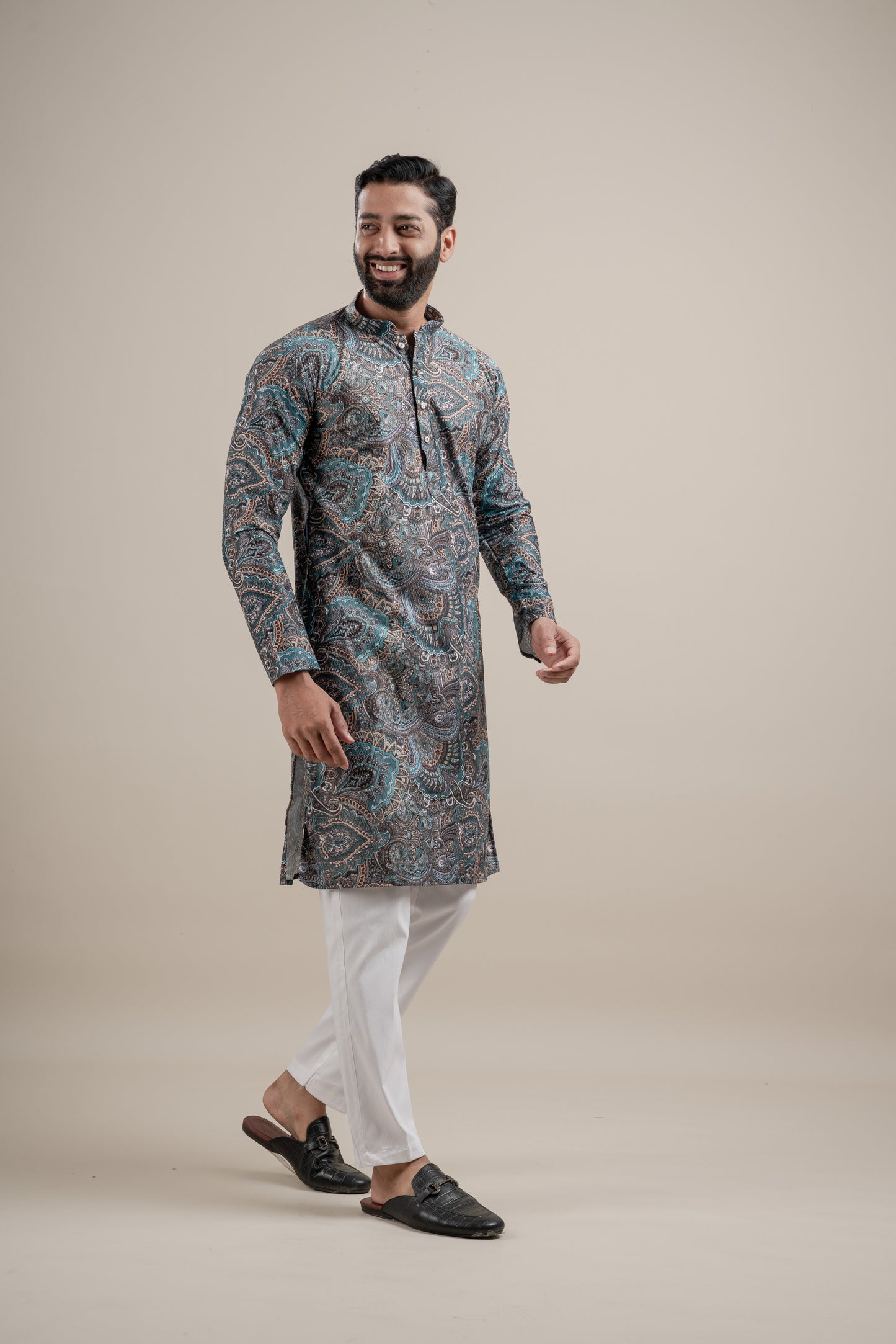 PRINTED DIGITAL WAFFEL KURTA