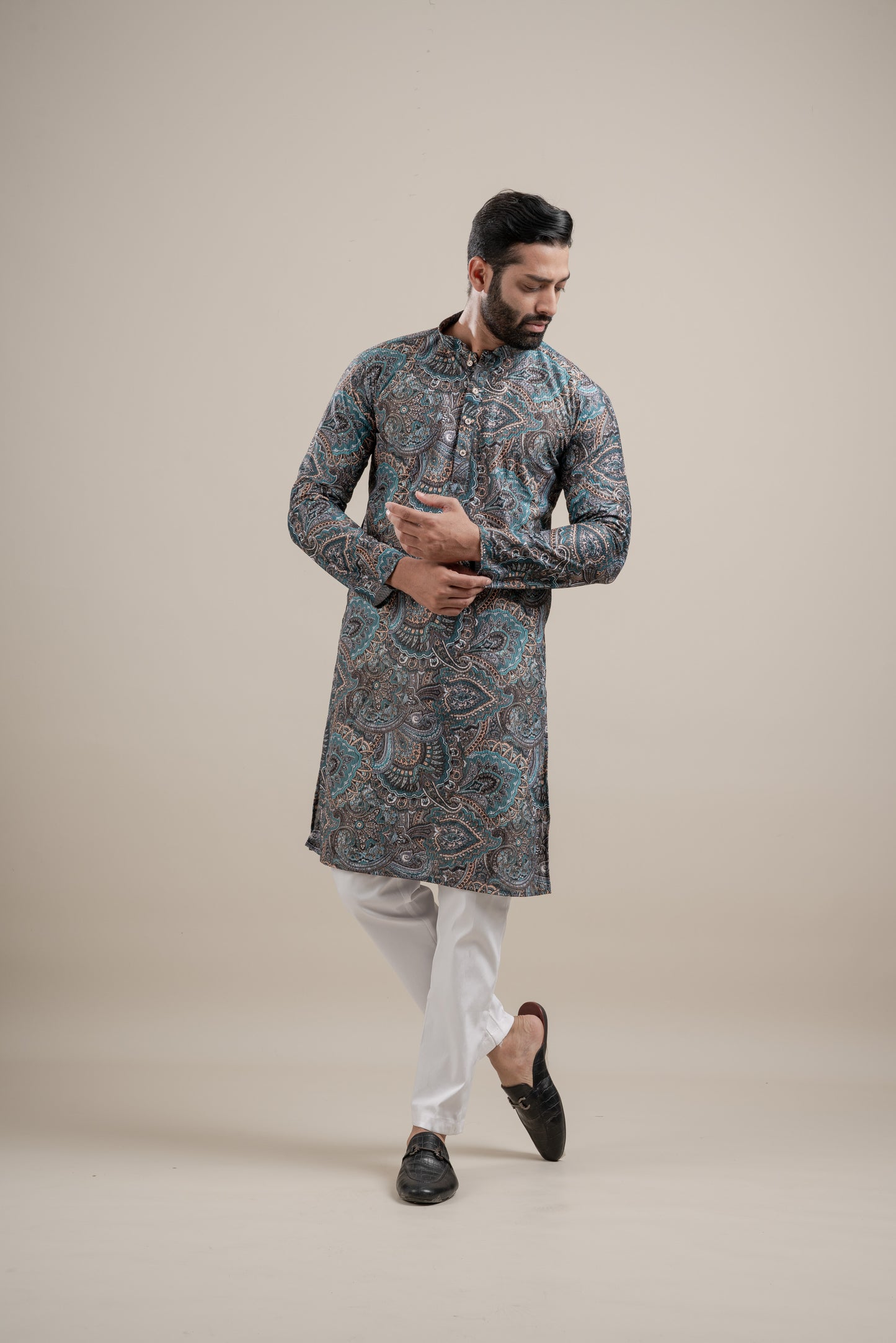 PRINTED DIGITAL WAFFEL KURTA