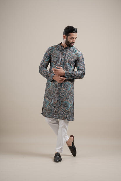 PRINTED DIGITAL WAFFEL KURTA
