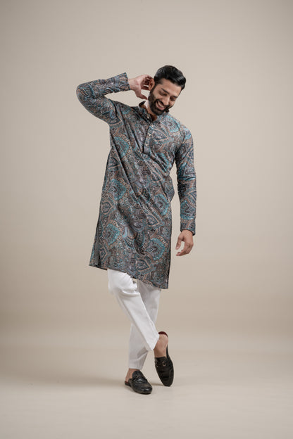 PRINTED DIGITAL WAFFEL KURTA