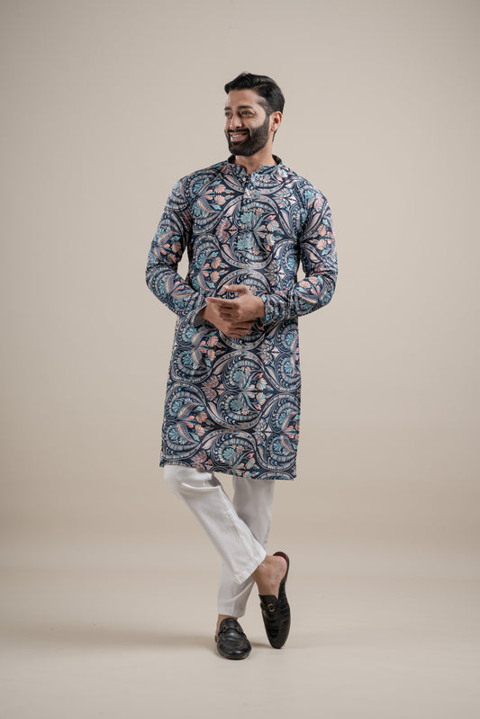 PRINTED DIGITAL WAFFEL KURTA