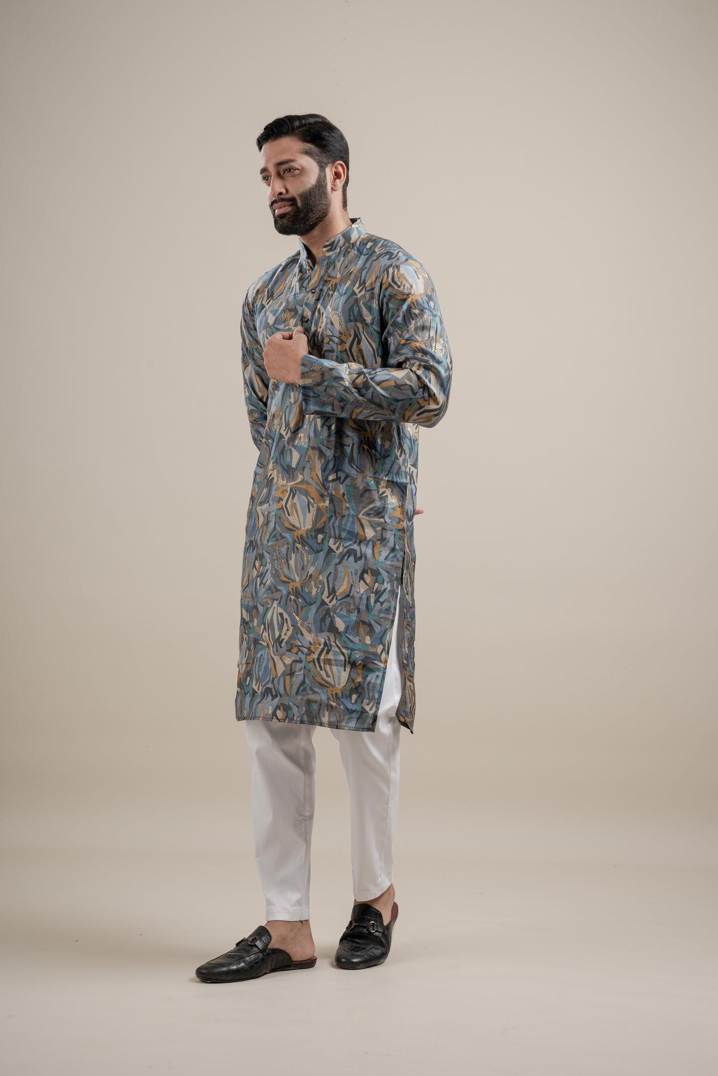 HEAVY TEXTURIZED RAYON FOIL KURTA