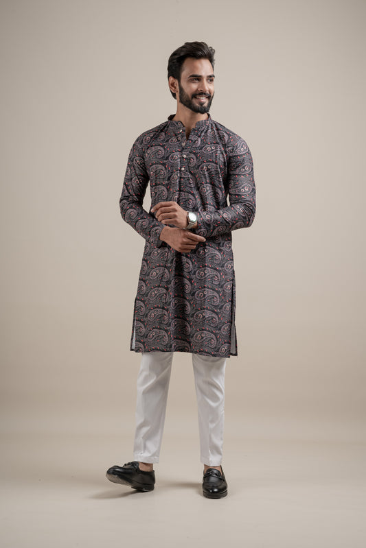 PRINTED DIGITAL WAFFEL KURTA
