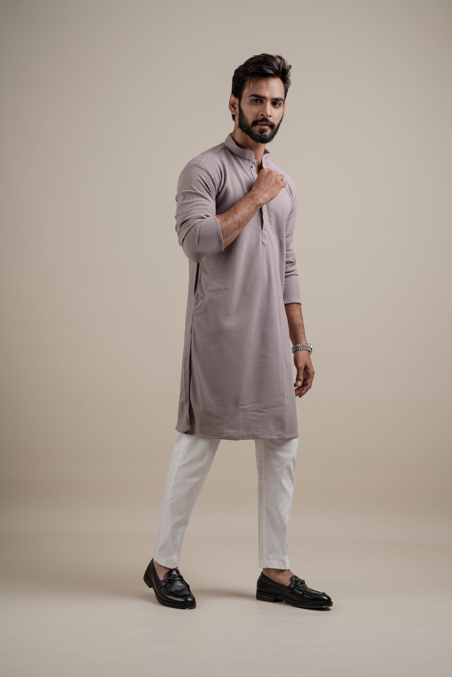 PLAIN ULTRA STRECHY LAVENDER KURTA