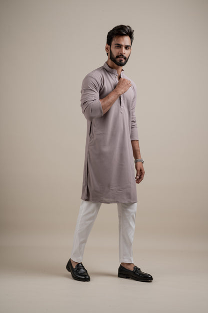 PLAIN ULTRA STRECHY LAVENDER KURTA