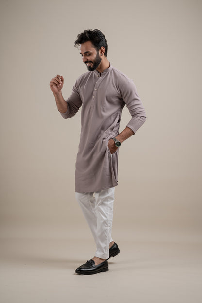 PLAIN ULTRA STRECHY LAVENDER KURTA