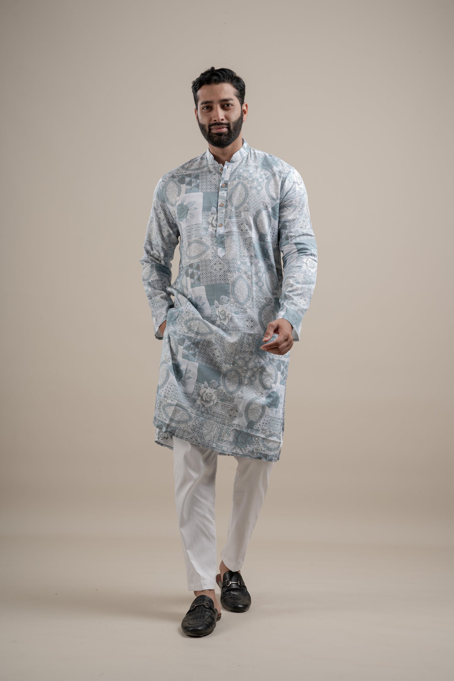 LINEN PRINTED KURTA