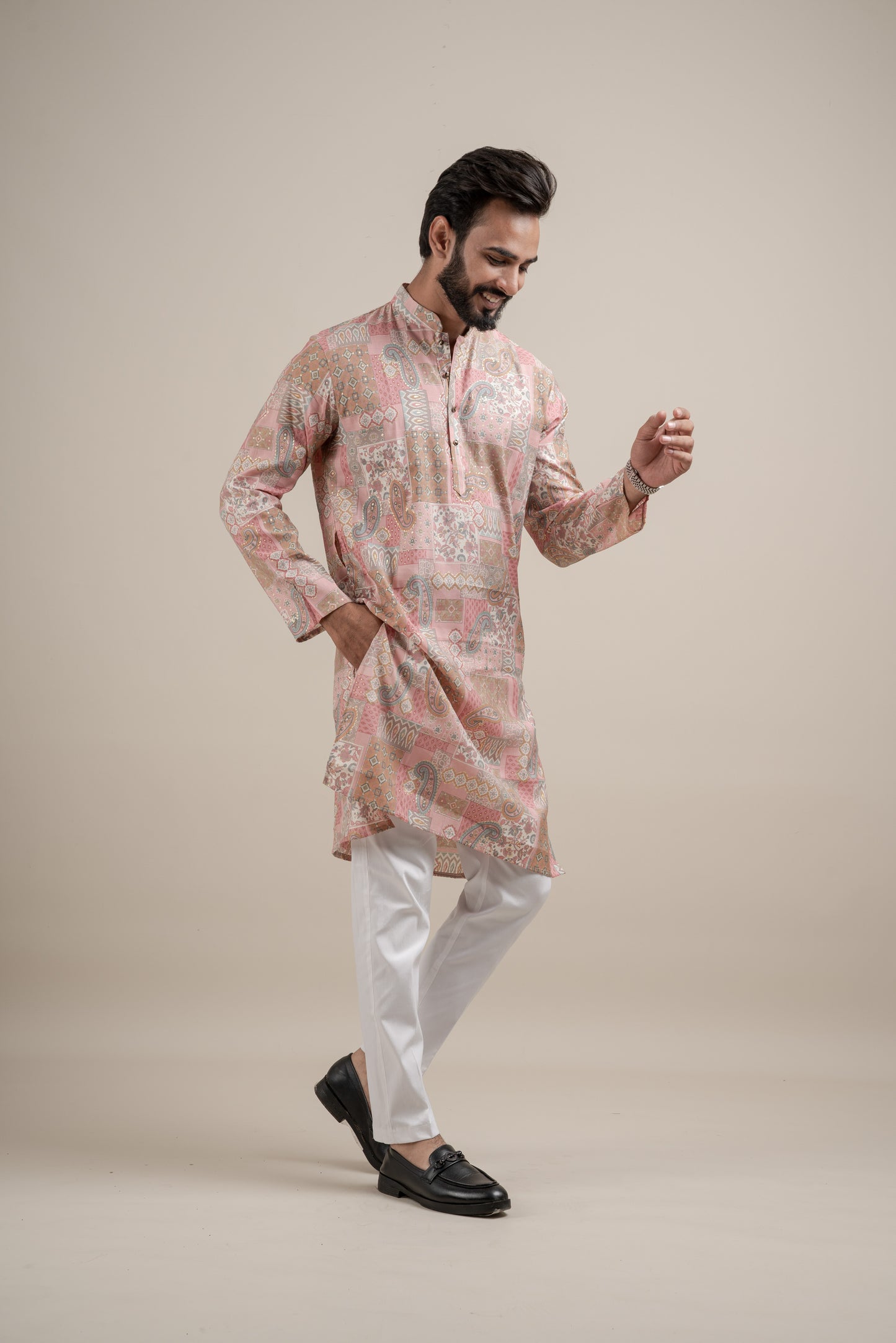 HEAVY TEXTURIZED RAYON FOIL KURTA