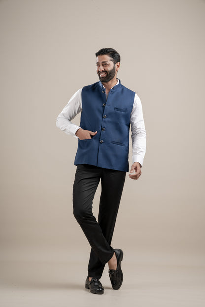 PLAIN ROYAL BLUE NEHRU JACKET