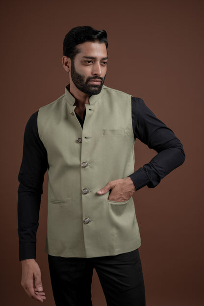 PLAIN DARK PISTA NEHRU JACKET