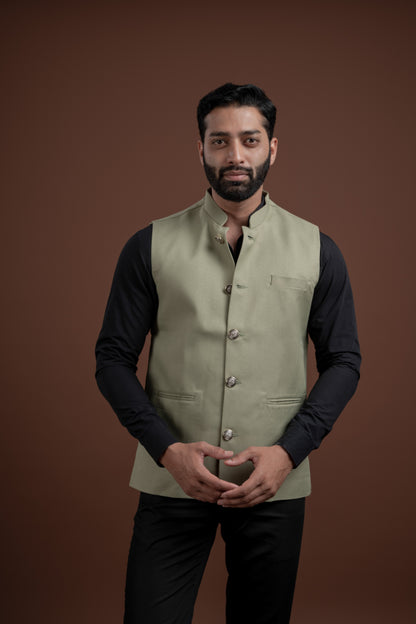 PLAIN DARK PISTA NEHRU JACKET