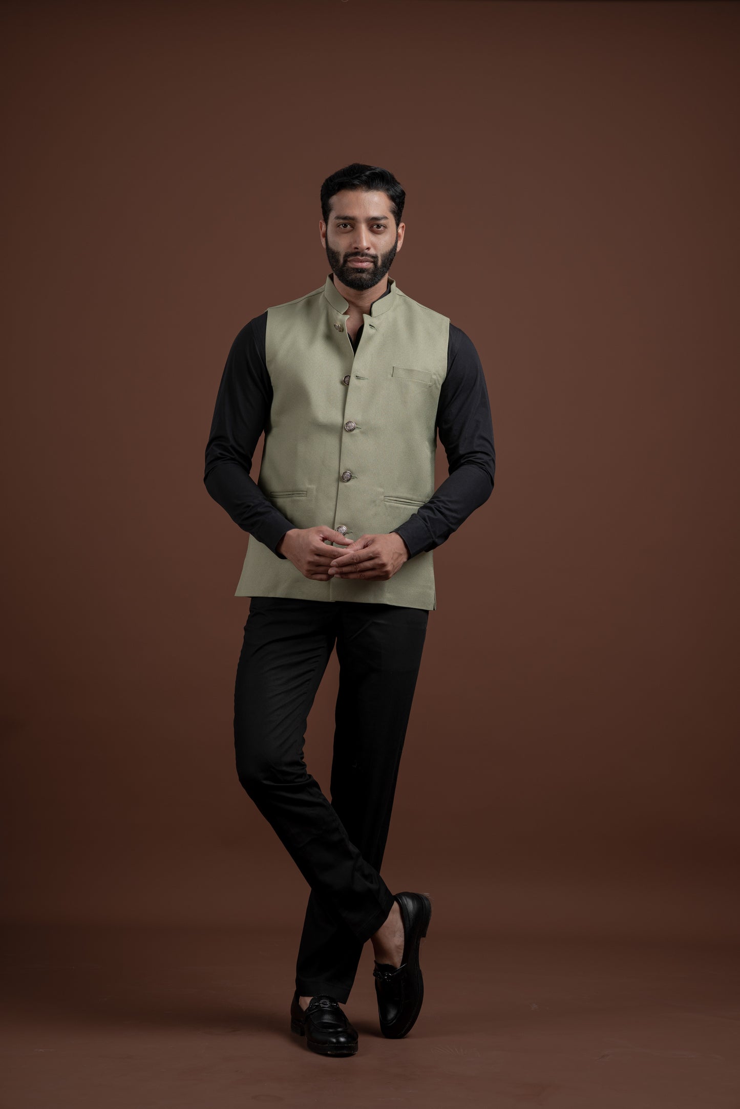 PLAIN DARK PISTA NEHRU JACKET