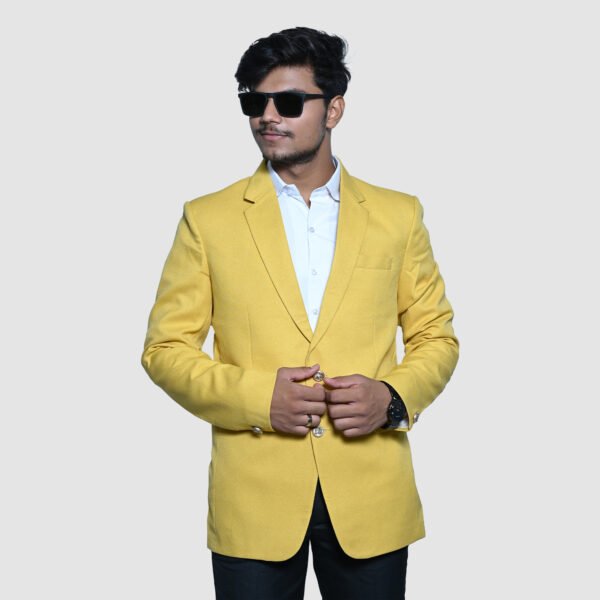 Mandap Ethnics Men’s Blazer: Versatile Blazer for Men Ideal for All Purpose Causal, Formal, Festival, Party and Wedding Yellow Color